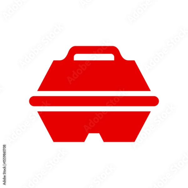 Obraz Tiffin vector icon in black solid flat design icon red