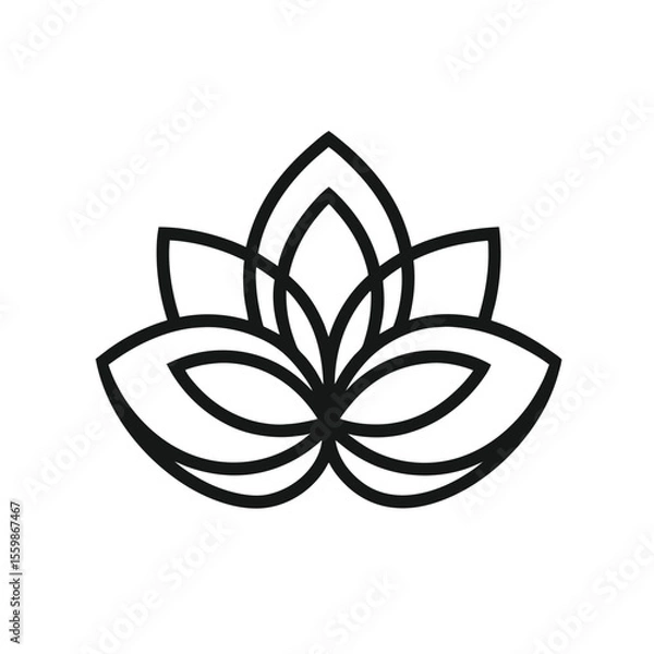 Obraz Elegant, simplified flower symbol in bold black lines with clean minimal aesthetic in Adobe Illustrator Artwork