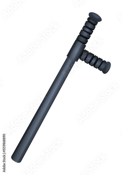 Fototapeta Police baton, a non lethal weapon used by law enforcement for crowd control and self defense. Vector cartoon illustration