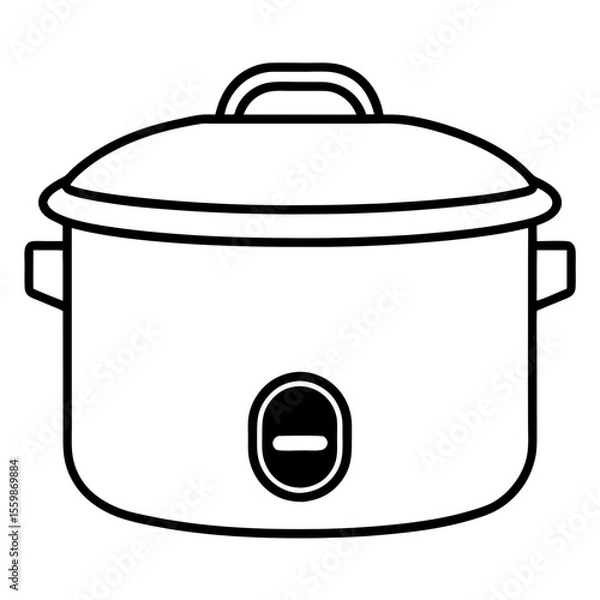 Obraz Rice Cooker Flat Vector Illustration – Minimal Art Style
