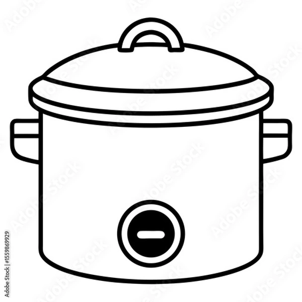 Obraz Rice Cooker Flat Vector Illustration – Minimal Art Style
