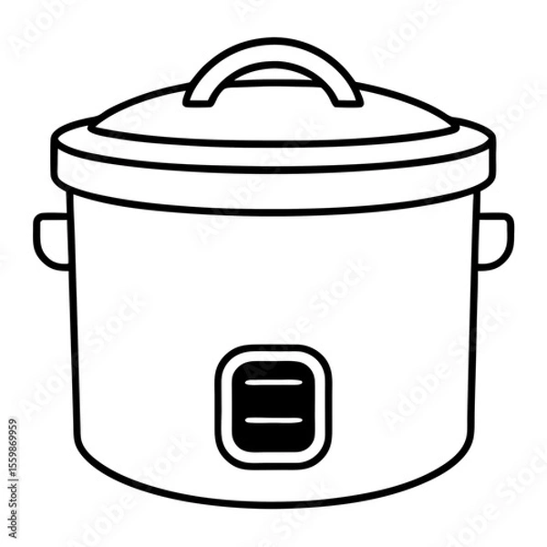 Obraz Rice Cooker Flat Vector Illustration – Minimal Art Style