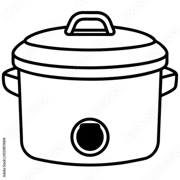 Obraz Rice Cooker Flat Vector Illustration – Minimal Art Style