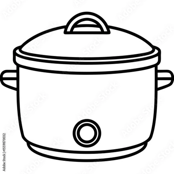 Obraz Rice Cooker Flat Vector Illustration – Minimal Art Style