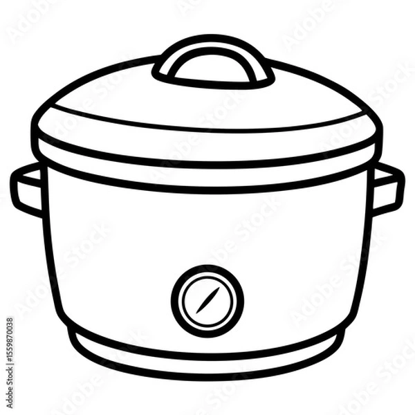 Obraz Rice Cooker Flat Vector Illustration – Minimal Art Style