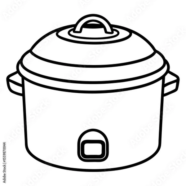 Obraz Rice Cooker Flat Vector Illustration – Minimal Art Style
