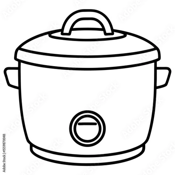 Obraz Rice Cooker Flat Vector Illustration – Minimal Art Style