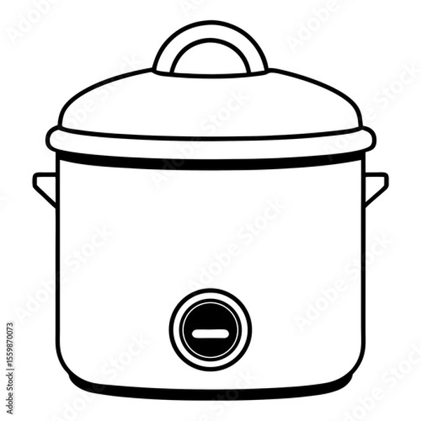 Obraz Rice Cooker Flat Vector Illustration – Minimal Art Style