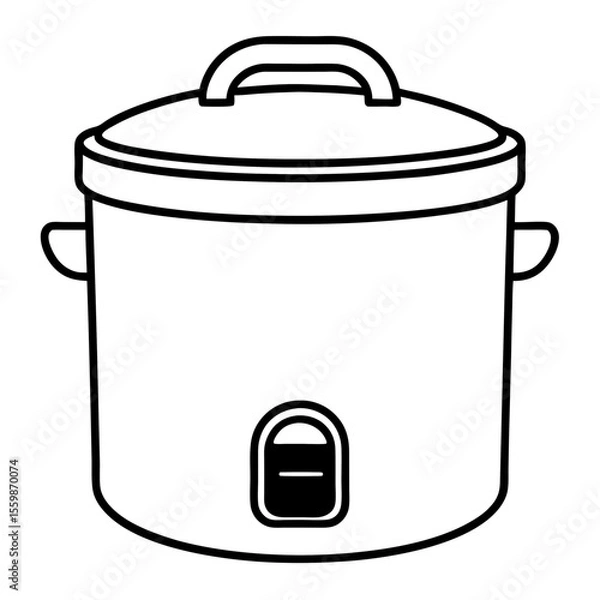 Obraz Rice Cooker Flat Vector Illustration – Minimal Art Style
