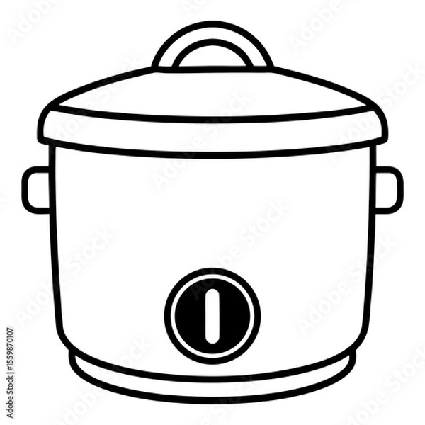 Obraz Rice Cooker Flat Vector Illustration – Minimal Art Style