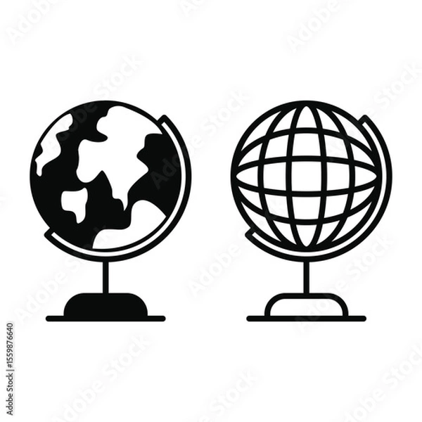 Fototapeta globe icon world map vector for education school design template
