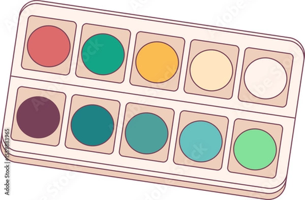 Obraz Watercolor Pallete illustration, perfect for design graphic needs