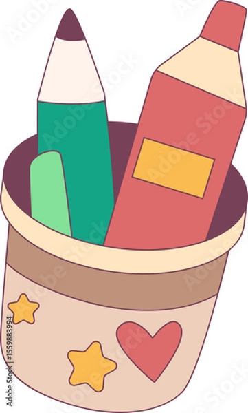 Obraz Stationery Case illustration, perfect for design graphic needs