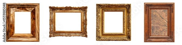 Fototapeta Set of Isolated Decorative Picture Frames on White Background