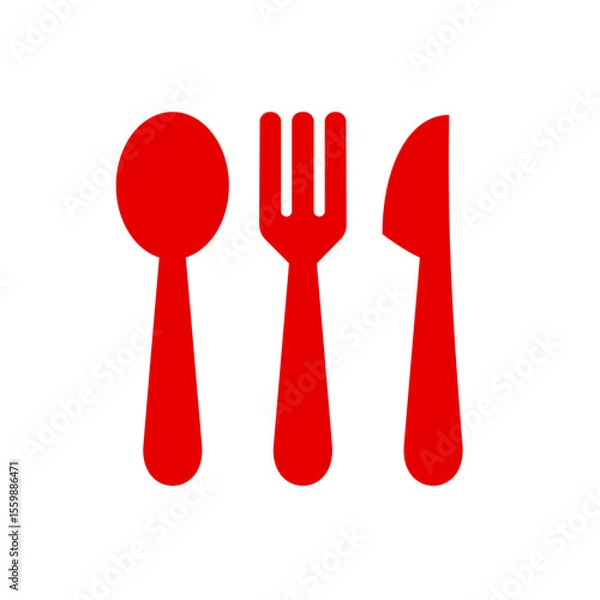 Obraz spoon and fork icon vector. spoon, fork and knife icon vector. black and red
