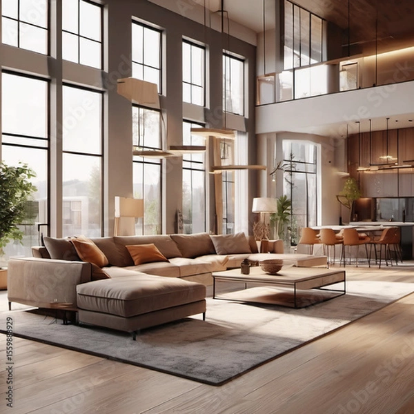 Fototapeta Cinemagraph Modern Interior Design: Architectural Style in Motion