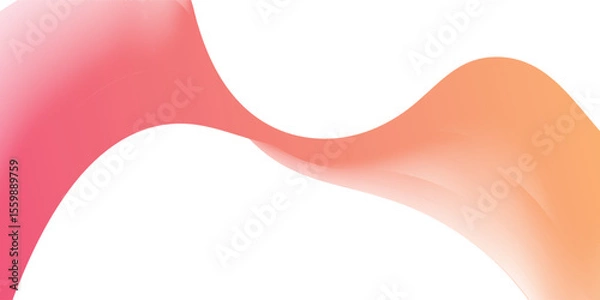 Fototapeta Curve shape flow vector abstract background in red and yellow gradient, motion art,