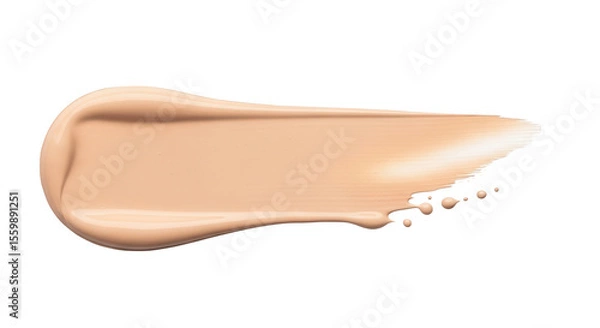 Fototapeta Beige liquid foundation swatch isolated on transparent background