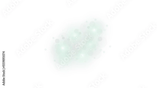 Fototapeta Ethereal Light Green Particle Cluster with Gentle Sparkles on a Transparent Background, Ideal for Dreamy Overlays and Subtle Effects