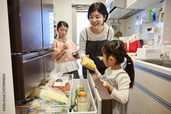 Obraz 家族で楽しい料理時間の準備