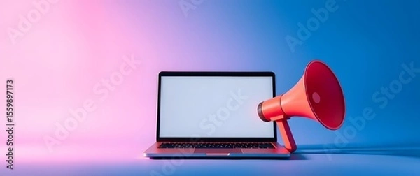 Obraz megaphone on a red background