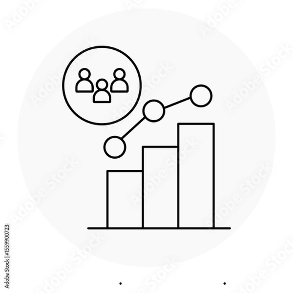 Fototapeta Audience Analytics icon, Unlocking Insights Understanding Your Audience Through Analytics, Data-Driven Engagement Mastering Audience Behavior for Better Results