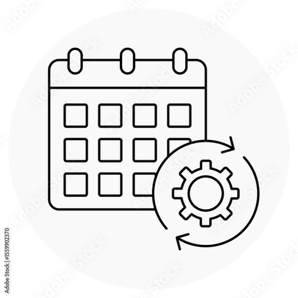 Fototapeta Workflower Calendar icon, Streamline Your Schedule with a Smart Workflow Calendar, Organize, Plan, and Execute: The Power of Workflow Calendars