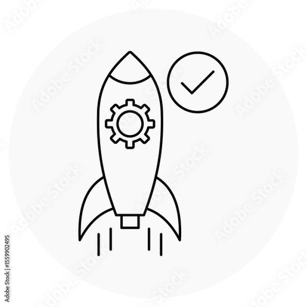 Fototapeta Launch Readliness icon, Ready for Takeoff Ensuring Seamless Launch Execution, From Planning to Launch Mastering Readiness for Success