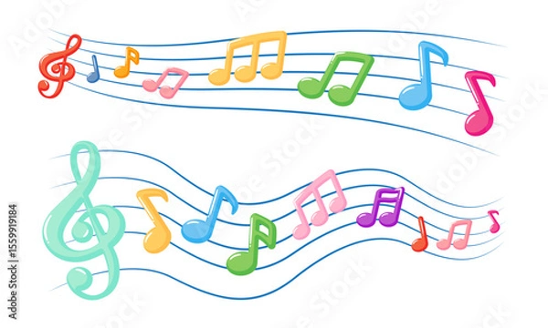 Obraz Cute musical notes fade in and fade out effect
