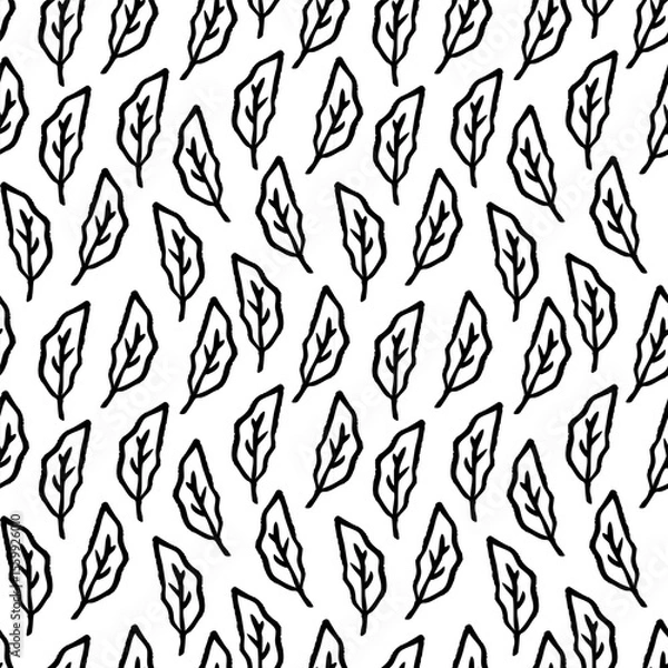 Obraz Leafy pattern in vector style ideal for fabric design or wallpaper