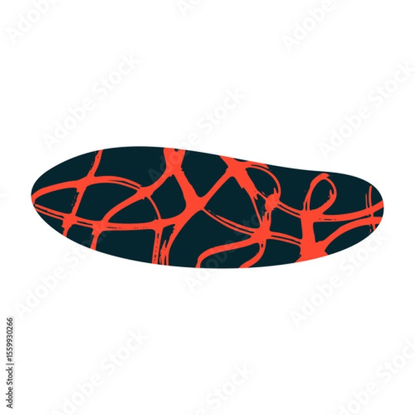 Fototapeta Abstract paper cutout shapes, organic geometric elements art style, modern graphic collage design. Flat vector illustration isolated on white background.