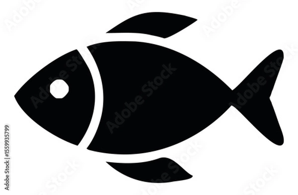 Fototapeta 魚のシンプルなシルエットアイコン