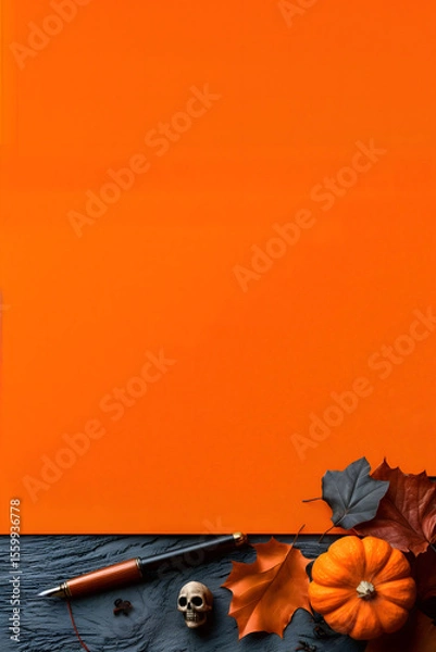 Obraz Stylish halloween invitation flat lay scene