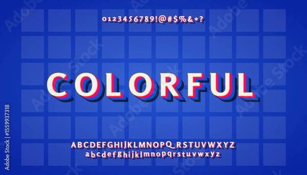 Obraz Collection of alphabet letters and number elements in a colorful style. Suitable for poster design, banners, flyers, marketing, etc.
