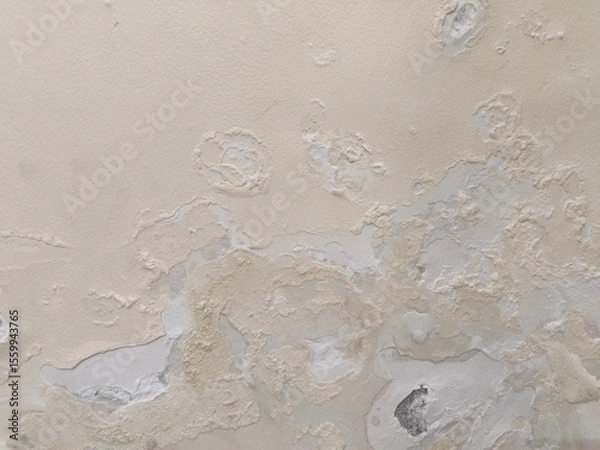 Fototapeta Plain Peeled Wall Texture Background Aged Rustic Grunge Surface for Vintage and Industrial Designs"This high-resolution plain peeled wall texture features a raw,weathered surface with natural cracks.