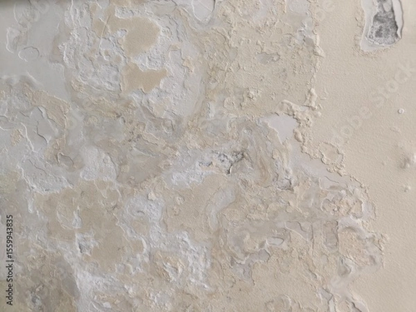 Fototapeta Plain Peeled Wall Texture Background Aged Rustic Grunge Surface for Vintage and Industrial Designs"This high-resolution plain peeled wall texture features a raw,weathered surface with natural cracks.