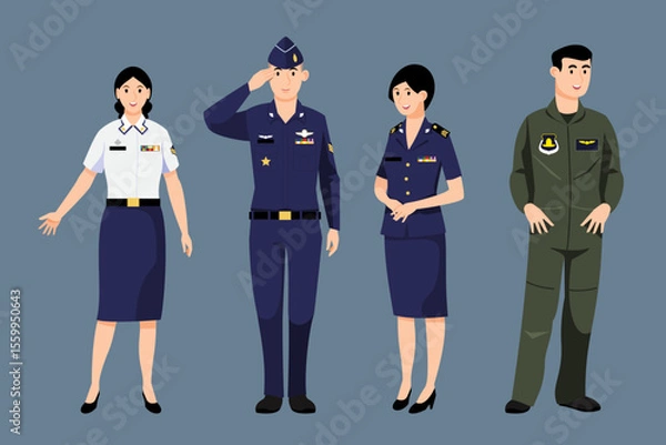 Obraz character set in modern style vector illustration