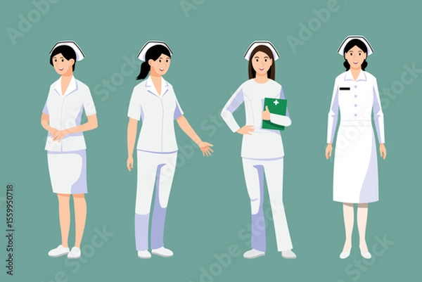 Obraz character set in modern style vector illustration