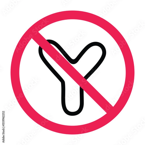 Obraz No letter Y sign, forbidden letter y symbol, prohibited alphabet y sign, banned letter y icon, no alphabet y symbol