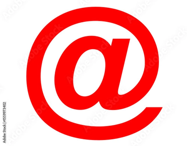 Fototapeta A vibrant red at symbol, a universal icon for digital communication and online identity.
