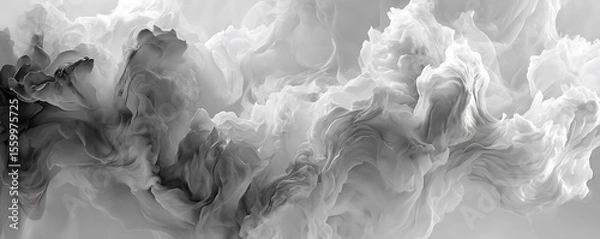 Obraz Abstract monochrome image of swirling clouds and smoke creating a dynamic and ethereal atmosphere