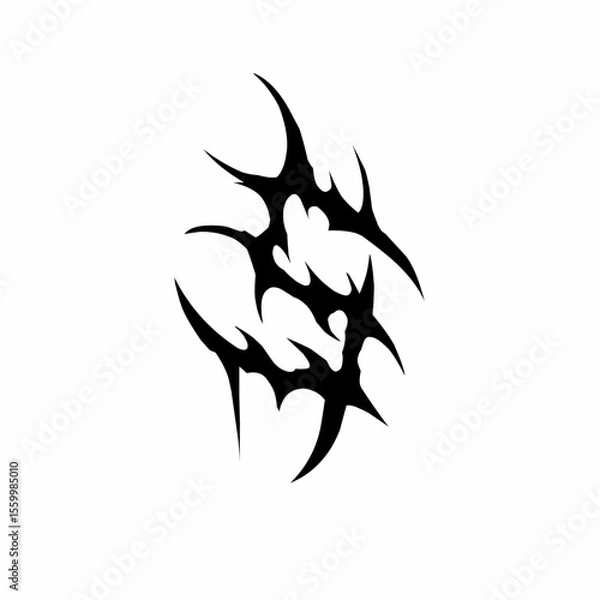 Fototapeta Abstract tribal letter s vector art tattoo elements