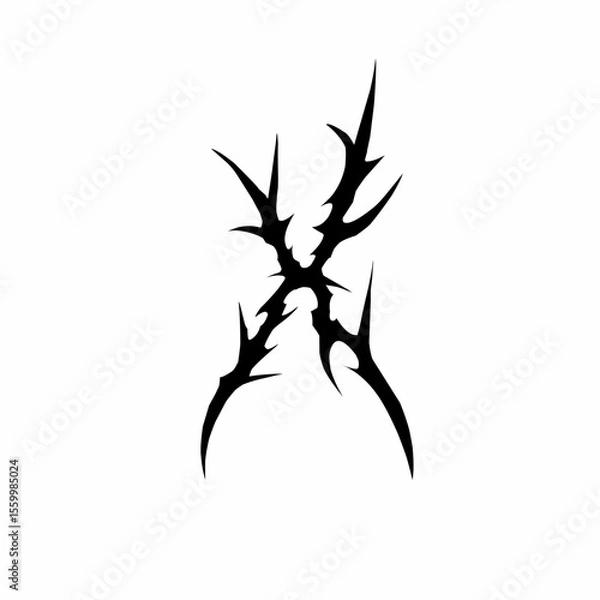 Fototapeta Abstract tribal letter x vector art tattoo elements