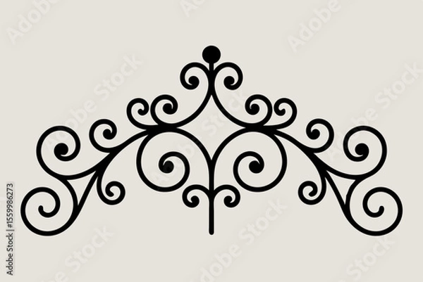 Fototapeta Wrought Iron Scrollwork Details on Vintage Gate