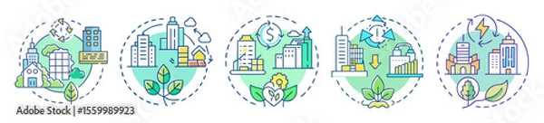 Fototapeta Concepts for environmental and sustainable city development with resource circulation