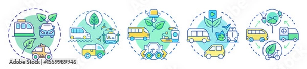 Fototapeta Sustainable Transportation Options Promoting Green and Eco Friendly Commuting Practices Illustrated