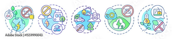 Fototapeta Environmental Issues and Sustainable Practices Visual Icons for Promoting Green Earth