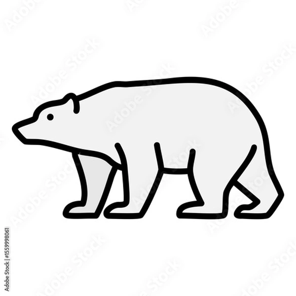 Obraz Polar Bear Outline Icon Vector Illustration