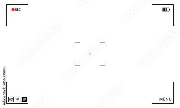 Obraz camera viewfinder frame. Camera recording screen template for overlay