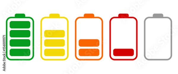 Fototapeta Battery charge level indicator set 